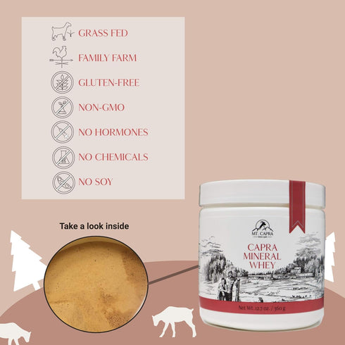MT. CAPRA SINCE 1928 Capra Mineral Whey, Bio-Available Mineral/Electrolyte Supplement, 12.7 Ounce