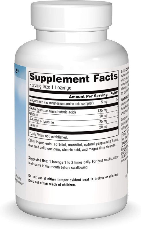 Source Naturals Serene Science GABA Calm Quick Dissolving Peppermint Flavor | 60 Lozenges