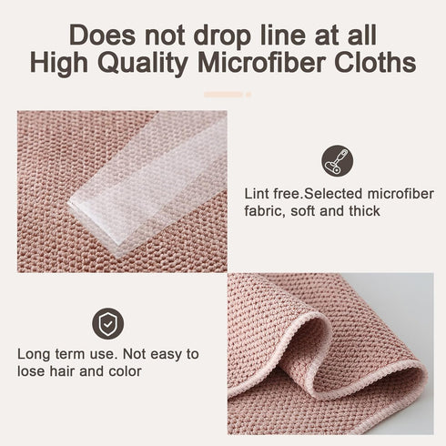 6 Pack Kitchen Dish Cloths - Super Absorbent Microfiber Cleaning Towels, 12x12 Inches