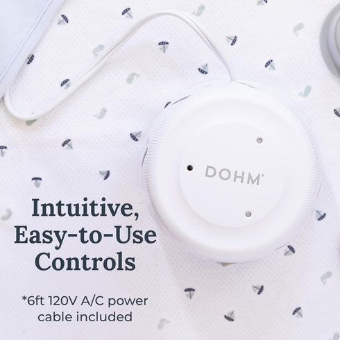 Yogasleep Dohm UNO White Noise Sound Machine (White) With Real Fan Inside for Non-Looping White Noise, For Travel