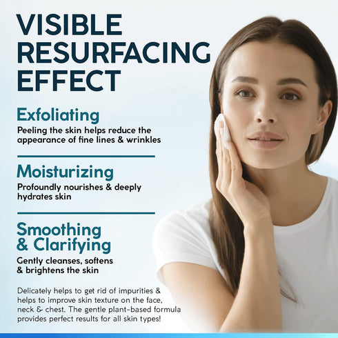 NUVADERMIS 35% Glycolic Acid Exfoliating Facial Peel Pads for Sensitive Skin - 60 Double-Side Pads, Blackheads & Acne