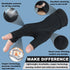 2 Pairs Copper Compression Gloves for Arthritis, Carpal Tunnel Pain Relief, Anti-Slip Fingerless Hand Gloves (L)