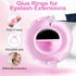 NXJ INFILILA 100PCS Disposable Plastic Glue Rings for Eyelash Extensions, Nail Art Tattoo Holder, Blossom Smart Cups