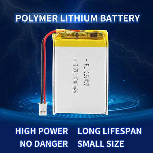 3.7V 1000mAh 523450 Lithium Polymer Ion Rechargeable Li-ion Battery with 2P PH 2.0mm Pitch Connector