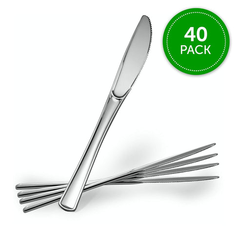 Plasticpro Disposable Heavy Duty Gold Plastic Forks, Pack of 40, Fancy Plastic Silverware for Events