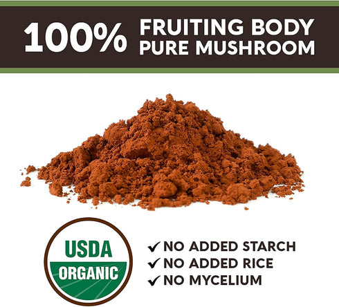 Longevity Botanicals 6 Mushroom Supplement Blend, Organic Mushroom Complex Powder, 100% Fruiting Body, 3.5 oz