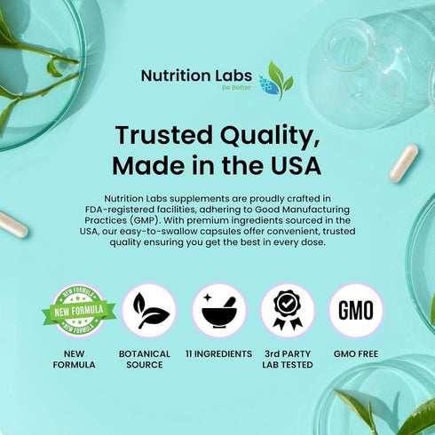 NUTRITION LABS BE BETTER Candida Cleanse Supplement for Balance & Support, Candidase Detox, Women & Men. Gut Health