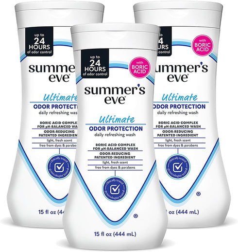 Summer's Eve Ultimate Odor Protection Daily Feminine Wash,pH-Balanced Formula Body Wash for