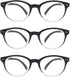 Black Reading Glasses for Women, Cute Small Round Readers +2.25 for Petite Faces, Lightweight Cheaters with Comfortable