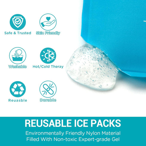 Comfytemp Gel Ice Packs for Injuries, Reusable 8 Pack, FSA HSA Approved, Hot and Cold Compress for Pain Relief, Small