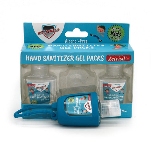Packs 1 oz (3-pack) 99.9%. Hand Sanitizer Gel for Kids With Silicone Holder Alcohol-Free, Long-lasting Protection.