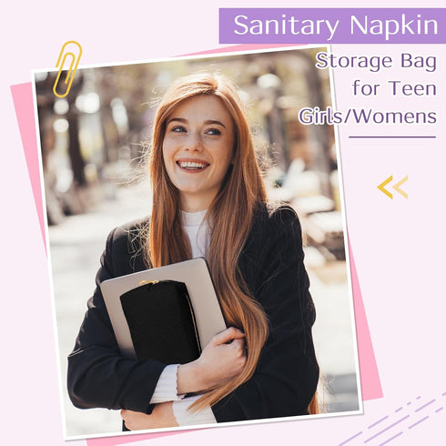 Likesing Tampon Holder for Purse, Corduroy Period Bag Sanitary Napkin Storage Bag for Girls Womens, Portable Feminine