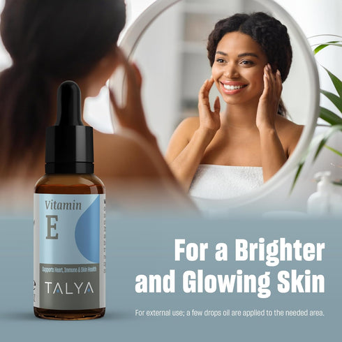 TALYA Vitamin E Liquid Drops, 0.34 fl.oz, Bone, Joint, Heart Health, Non-GMO, Vegan.