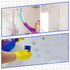 18 Pcs Handled Bath Scrubber Set, 15 Bathroom Scouring Pads, 3 Bathtub Scrubbers with Handle for Cleaning