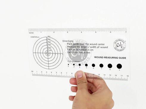 EMI Multi-Purpose Medical Ruler with Wound Measuring and Pupil Gauge Reference Guide