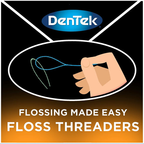 DenTek Floss Threaders for Braces, Bridges, and Implants, 50 Count (Pack of 6)