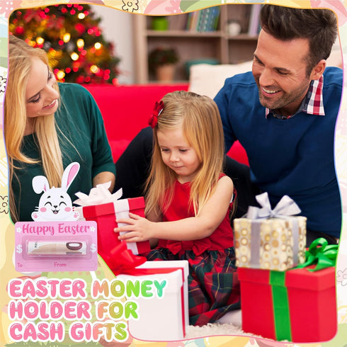 Waldeinsamkeit 16Pcs Easter Money Holders Happy Easter Cash Gifts Cards for Gifting Cash Check Variety Fund Money Card