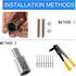 Matthew 3 Set Ultra Threaded Tip Replacement Kit for 1" Wood or Metal Poles, Metal Handle Extension Pole Adapter for