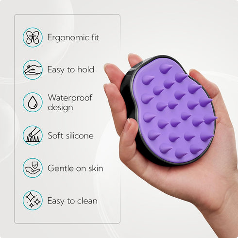 HEETA Hair Scalp Massager Shampoo Brush 2 Pack - Waterproof Hair Scrubber with Soft Silicone Bristles for Men & Women