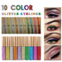 Glitter Eyeliner,Purple Giltter Eyeliner, Long-lasting Waterproof Eyeliner Eye Glitter Makeup, Silver, Gold, Pink Green High-pigmented Colorful Glitter Eyeliner Liquid