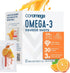 Coromega Omega 3 Fish Oil Supplement, 650mg Omega-3s, Orange Flavor, 30 Single Serve Packets