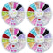 Nail Art DIY Bows Decoration, 3D Rhinestones Wheel Manicure Tips, 4Pcs for Creative Nail Designs