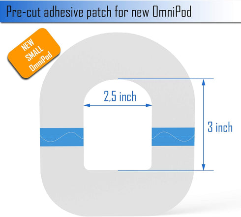 Omnipod 5 Overpatches, Dash, Pack of 25, Waterproof Transparent Patches for Tubeless Automated Pump