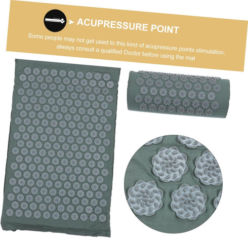 Set NOLITOY Shiatsu Acupoint Massage Mat and Pillow with Carrying Bag, Practical Relaxation Yoga Mat for Full Body