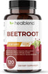 healblend Organic Nitric Oxide Beet Root Capsules 1300mg - Nitric Oxide Booster, Support Immune System - 120 Count