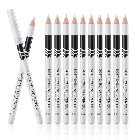 White Eyeliner Pencils for Professional Use, Soft, Waterproof, Long-Lasting Eyeshadow, Eye Brightener, Beauty Makeup