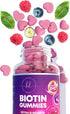 Hair Vitamins Gummy with Biotin 5000 mcg, 60 Non-GMO Gummies for Thicker, Stronger Hair, Skin & Nails