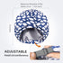 INNELO Luxury Shower Cap for Women, Reusable Waterproof Double Layered Hair Cap with Adjustable Strap, Blue