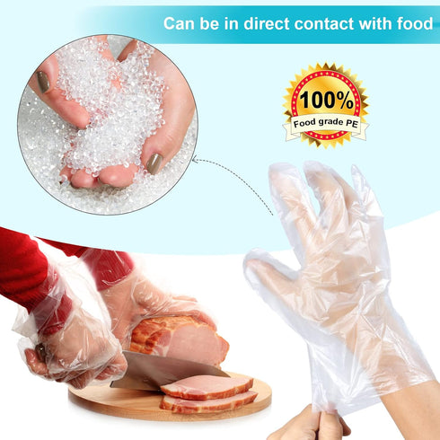 800PCS Disposable Plastic Gloves for Isolating Bacterial Stains, Direct Contact with Food