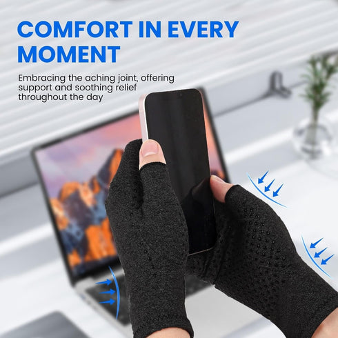 TFUSOM Compression Gloves Arthritis Gloves for Women for Pain,Fingerless Compression Wrap for Hand Pain