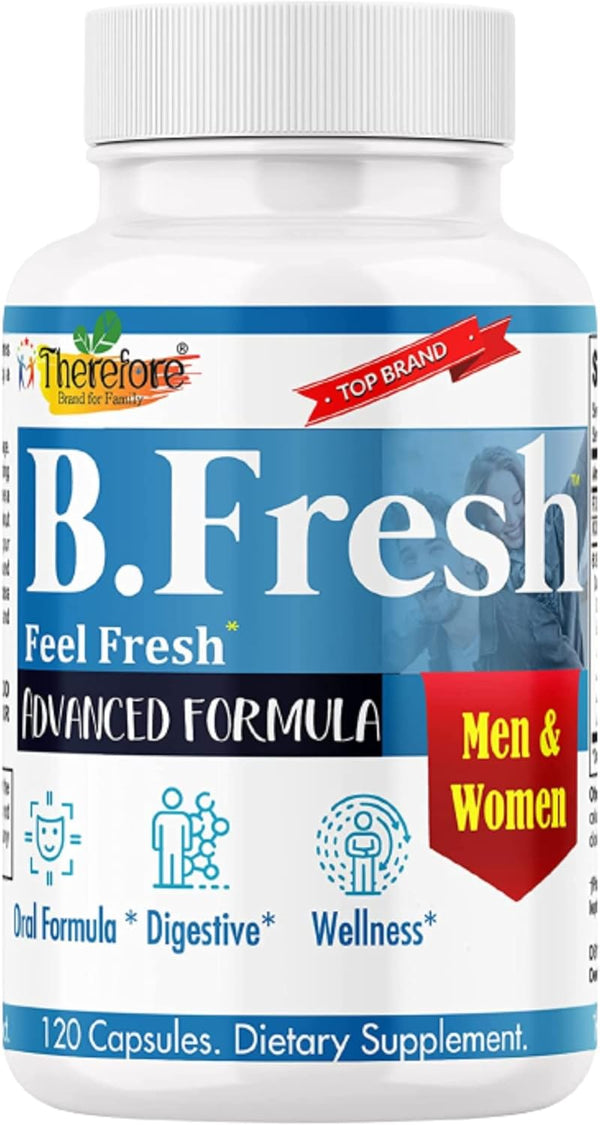 Therefore B. Fresh Oral Health Probiotics for Bad Breath Support, Dental Probiotic Mouth Probiotics - 120 Capsules