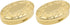 Set of 2 Oval-Shaped Pocket Purse Pill Box & Organizer with Dual Compartments (Gold Victorian)