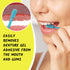 V4 Hard Plastic Denture Brush, Denture Gel Adhesive Remover for Oral Hygiene with Textured Grip and Rigid Bristles
