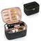 OCHEAL Makeup Bag, Portable Cosmetic Bag, Large Capacity Travel Makeup Case Organizer, Black Toiletry Bag for Girls