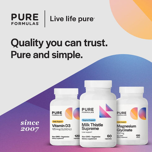 PureFormulas Milk Thistle Supreme - 250 mg Per Capsule, Liver Health Support, Non-GMO & Vegetarian, 60 Capsules