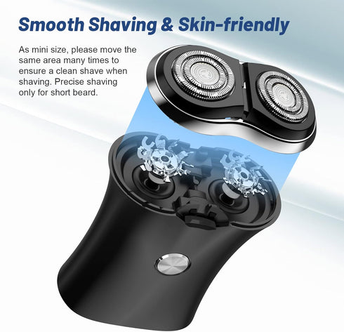 Mini Portable Electric Travel Shaver, USB Rechargeable Cordless Shaving Razor for Men and Teen Boys (Black)