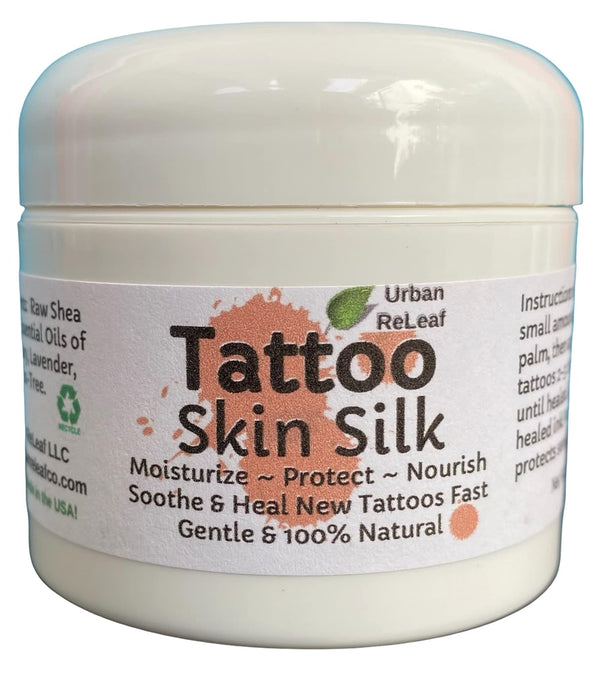 Urban ReLeaf TATTOO SKIN SILK! 100% Natural Shea Butter Salve Ointment, Vegan, Healing Botanicals