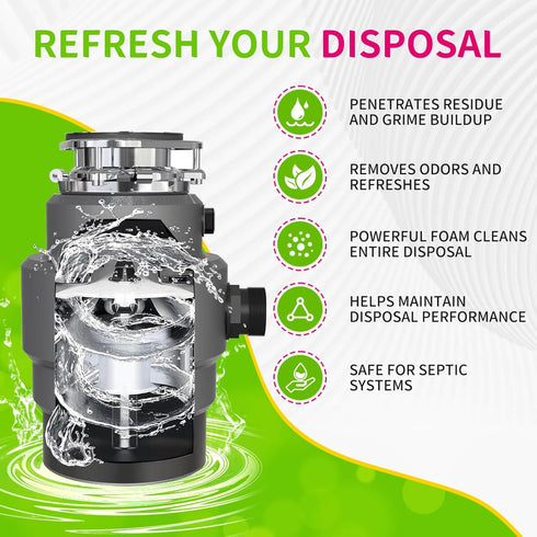 NATRUTH Garbage Disposal Cleaner Deodorizer Tablets 24 Pack - Fresh Apple Foaming Scrub Sink Freshener, Natural Drain
