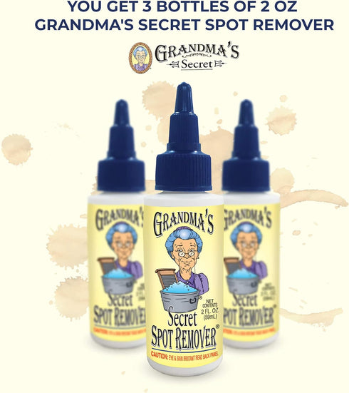 Grandma's Secret Spot Remover - Chlorine, Bleach, Toxin-Free Stain Remover for Clothes - 3 Pack