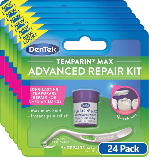 DenTek Temparin Max Lost Filling and Loose Cap Repair Kit, 5+ Repairs, Pack of 24 - Packaging May Vary