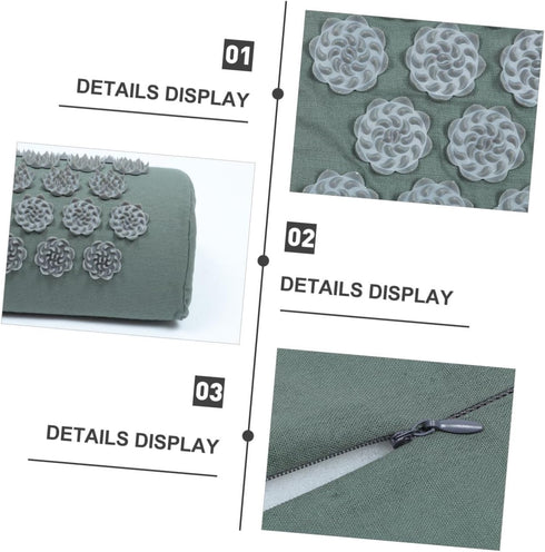 Set FRCOLOR Acupressure Massage Mat and Relief Massage Pillow with Non-Slip Surface, Portable Carrying Bag Included