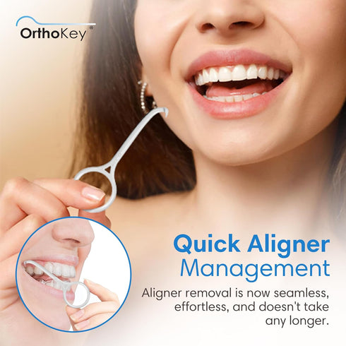 OrthoKey Aligner Remover, Versatile Clear Aligner & Retainer Removal Tool, Portable & Durable (White, 1-Pack)