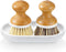 SUBEKYU Dish Brush, Bamboo Dish Scrubber Brush Set with Tray, Natural Kitchen