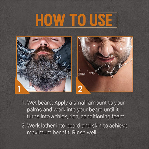 Woody's Beard Wash for Men - Cleanses Facial Hair & Skin, Aloe Vera & Chamomile Scent, 6.3 fl oz