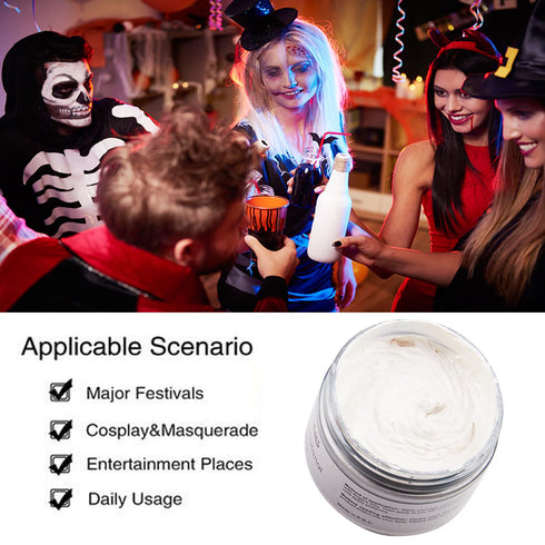 White Hair Color Wax, Natural Hairstyle Wax 4.23 oz, Temporary Cream for Party, Cosplay, Halloween