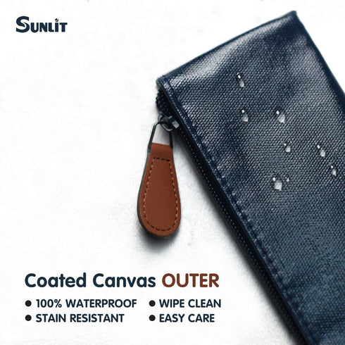 Sunlit 100% Waterproof Wipe Clean Hygienic Carrying Case/Pouch for Reusable Straws - 2 Set for 10.5 Inches Straws,